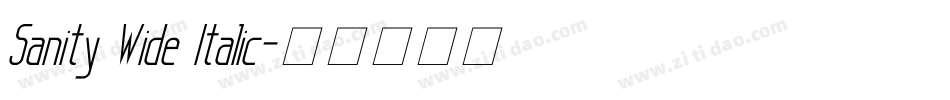 Sanity Wide Italic字体转换